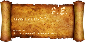 Hirn Emilián névjegykártya
